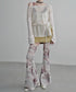 Mesh Suspender Flared Pants
